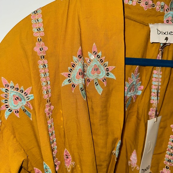 DIXIE MUSTARD MULTICOLOR BOHO WRAP DRESS - Picture 4 of 4